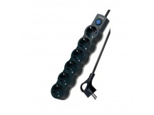 Удлинитель Космос 6р.С/З 10A 1.5м с выкл. ПВС 3х0.75мм² IP20 черный (1/30)