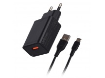 Сетевое З/У GoPower GP1U 1USB 2.4A 12W с кабелем Type-C черный (1/200)