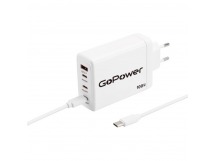 Сетевое З/У GoPower GPQC100 1USB+3Type-C 100W с кабелем Type-C/Type-C белый
