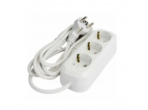 Удлинитель Makel 3р.С/З 3.0м белый MGP133 (1/12)