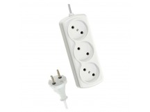 Удлинитель Космос 3р.Б/З 6A 5.0м ШВВП 2x0.75мм² белый (1/50)