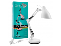 Светильник настольный Camelion KD-331 40W 230V E27 на основании белый (1/6)
