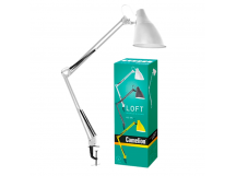 Светильник настольный Camelion KD-335 40W 230V E27 струбцина белый (1/12)