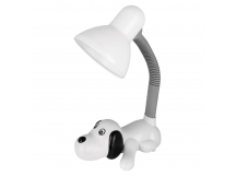 Светильник настольный Camelion KD-387 Собачка 40W 230V E27 на основании белый (1/16)