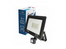 Прожектор светодиодный Космос 30W 230V IP65 6500К холодный с датчиком движения черный (1/30)