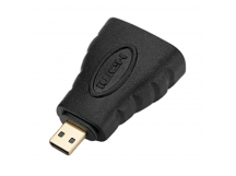 Переходник GoPower HDMI (f)-microHDMI (m) ver.1.4 черный Premium Zip-Lock c подвесом (1/500)