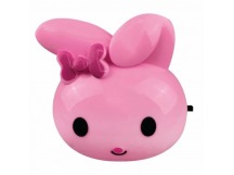 Ночник Camelion NL-233 "Заяц" 220V в розетку розовый (1/18/72)