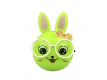 Ночник Camelion NL-241 "Зайцы очкарики" 1LED 0.5W 4.5V в розетку зеленый (1/24/72)