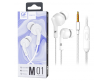 Наушники внутриканальные GFPower M01 с микр. белый (1/200)