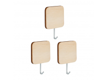 Крючки Рыжий кот "Древесные" клеевая основа 4.5х4.5х2.5см 3шт. дерево (1/24/384)