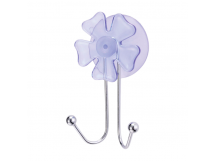 Крючки Рыжий кот W2082G "Цветок" присоска 9.7х3.5см двойной 1шт. синий (1/10/50)