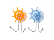 Крючки Рыжий кот W2534 "Штурвал" присоска 13.5х7.8х4см двойной 1шт. ассорти (1/12/48)