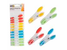 Прищепки для белья Рыжий кот 8.2х1.5см 12шт. ассорти (1/12/144)