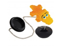 Пробка для ванной Рыжий кот "Крокодил" желтый (1/18/72)