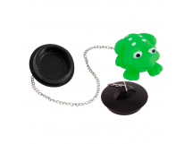 Пробка для ванной Рыжий кот "Лягушка" зеленый (1/18/72)