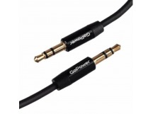 Кабель AUX GoPower Jack 3.5mm (m)-Jack 3.5mm (m) 1.5м TPE черный Premium Zip-Lock c подвесом (1/400)