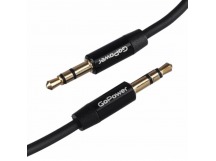 Кабель AUX GoPower Jack 3.5mm (m)-Jack 3.5mm (m) 5м ПВХ черный Premium Zip-Lock c подвесом (1/50)