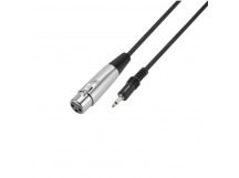 Кабель AUX GoPower Jack 3.5mm (m)-XLR 3м ПВХ черный Premium Zip-Lock c подвесом (1/50)