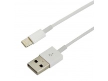 USB кабель шт.USB-A - шт.Lightning 1м, 2,4A 12W, ПВХ, белый "Rexant"