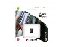 MicroSD  64GB  Kingston Class 10 Canvas Select Plus A1 U1 V10  (100 Mb/s) без адаптера