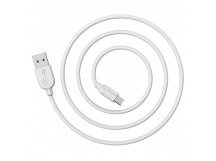 Кабель USB - микро USB Borofone BX14, 2.0м, круглый, 2.4A, силикон, цвет: белый (1/360)