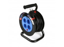 Удлинитель на катушке 4 гнезда 10м,без заземления с предохранителем ПВС 2*1,0 10А/2,2кВт