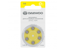 Батарейка Daewoo ZA10 BL6 Zinc Air 1.45V (6/60/600/3000)