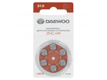 Батарейка Daewoo ZA312 BL6 Zinc Air 1.45V (6/60/600/3000)