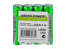 Батарейка GREEN POWERlab LR03 AAA Shrink 4 Alkaline 1.5V (4/40/1000)