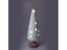 Гирлянда Космос Настольный светильник Елка#1 20LED 11.5*38.5см дер/осн. и звезда белый теплый (1/12)