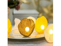 Гирлянда Космос Цветы 10LED 1,35+0,3м желтая гамма белый теплый (1/12)