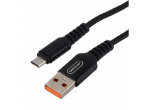 Кабель GoPower GP02M USB (m)-microUSB (m) 1м 2.4A нейлон черный (1/200/800)