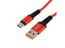 Кабель GoPower GP02T USB (m)-Type-C (m) 1м 2.4A нейлон красный (1/200/800)