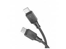 Кабель TypeC - TypeC HOCO X101 60W Silicone (черный) 1м, мятая упаковка