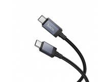 Кабель TypeC - TypeC HOCO X118 60W (черный) 1м display, мятая упаковка