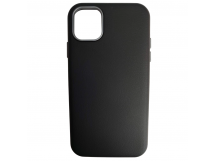 Чехол пластиковый iPhone 11 ЭкоКожа с оободком черный