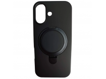 Чехол силиконовый iPhone 17 MagSafe цветной с кольцом черный
