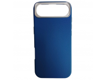 Чехол пластиковый iPhone 17 Air ЭкоКожа с ободком синий