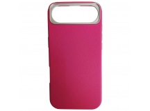 Чехол пластиковый iPhone 17 Air ЭкоКожа с ободком фуксия