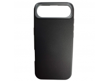 Чехол пластиковый iPhone 17 Air ЭкоКожа с ободком черный