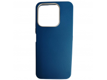 Чехол пластиковый Honor X6C ЭкоКожа с оободком синий