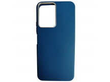 Чехол пластиковый Tecno Spark Go 2/Spark 40C/Smart 10 ЭкоКожа с оободком синий