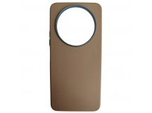 Чехол пластиковый Xiaomi Redmi А3/A3X/POCO C61 ЭкоКожа с оободком коричневый