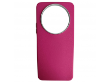 Чехол пластиковый Xiaomi Redmi А3/A3X/POCO C61 ЭкоКожа с оободком фуксия