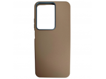 Чехол пластиковый Xiaomi Redmi A5/POCO C71 ЭкоКожа с оободком коричневый