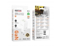 Адаптер сетевой BOROFONE BN30 PD45W+QC3.0 (1C1A) (белый)