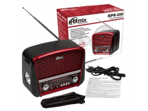 Радиоприёмник RITMIX RPR-050,(ФМ/КВ/СВ),AUX вх,MP3,воспр.microSD,SD,USB флэш, красный (1/20)
