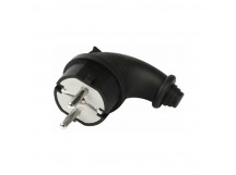 Вилка SMARTBUY угловая каучуковая 230В, 2P+PE, 16A, IP44 (SBE-16-P09-R) черный (1/20/200)