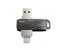USB 3.2  128GB  Netac  US18 Dual  чёрный  (USB 3.0/3.2 + Type C)
