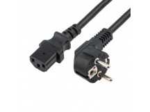 Шнур сетевой, евровилка угловая - евроразъем С13, кабель 3x0,75 мм², длина 1,8 метра (PE пакет) REXANT (10/100)
